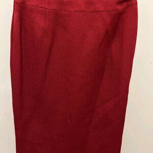 Talbots Petites Red Silk Wool Skirt Size 6 Knee Length Classic